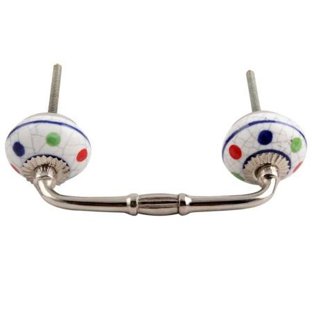 Mixed Dot Crackle Ceramic Bridge Handle